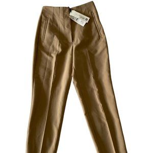 NWT ZARA High Waisted Trouser Pants Size Small Taupe Brown